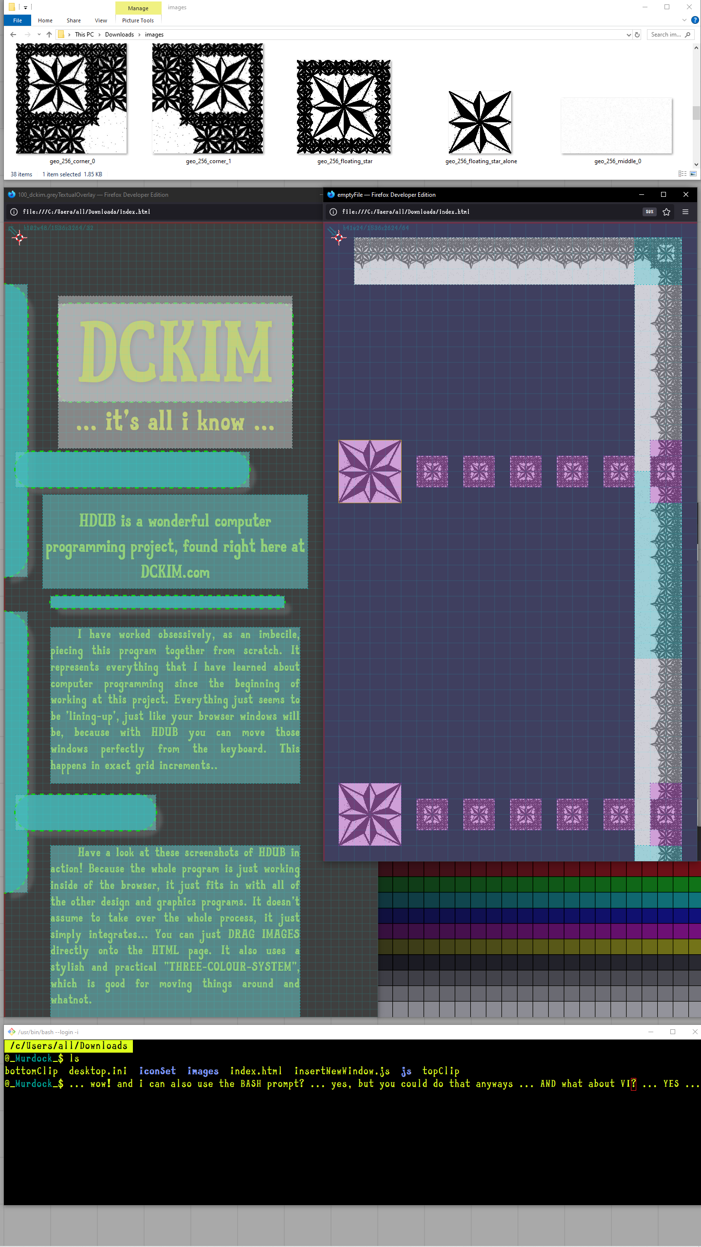 This picture shows how the page we are on was assembled. Not too shabby!